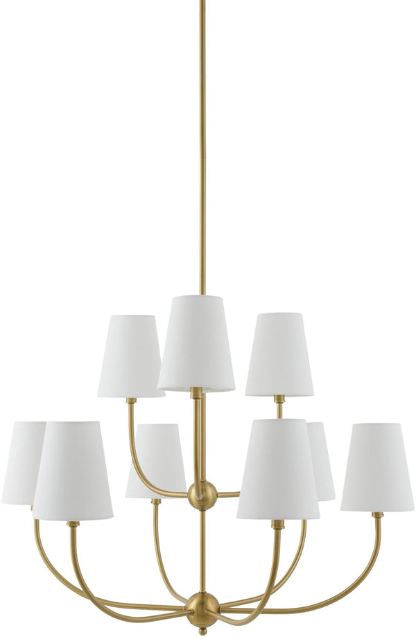 Livabliss Ponso Iron Frame Cotton Shade Chandelier Transitional Statement Dining Room Light PSO-006