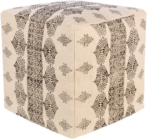 Prisha PSPF-001 18"H x 18"W x 18"D Pouf PSPF001-181818 Livabliss Surya