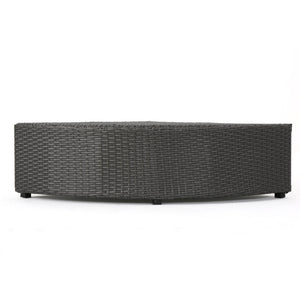 English Elm Christopher Knight Home® - SANTA SANTA CRUZ Corner & Table Set — PE Rattan Patio Sofa with Water-Resistant Cushions, No Assembly Required Grey+White 52977.00SETIRNGRY