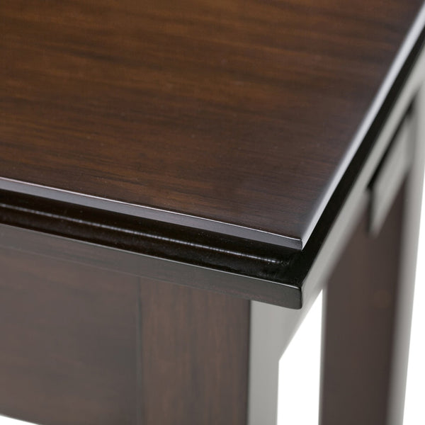 English Elm Artisan Narrow Side Table - Handcrafted Russet Brown Wood With Smooth Drawer For Small Spaces B136P159465