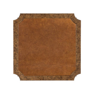 Hooker Furniture Archives Game Table With Leather Playing Surface, Mottled Amber Finish, Brass Accents & Pull-Out Trays 6123-75208-80