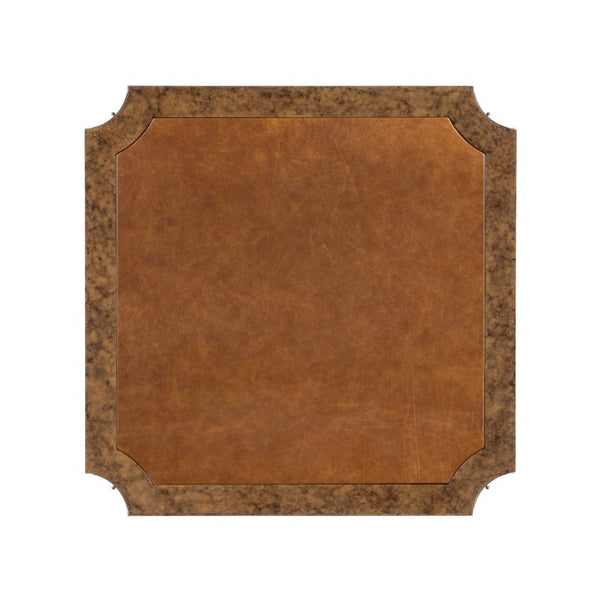 Hooker Furniture Archives Game Table With Leather Playing Surface, Mottled Amber Finish, Brass Accents & Pull-Out Trays 6123-75208-80