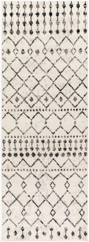 Livabliss Pisa Bohemian Global Runner Rug Polypropylene Machine Woven for Hallways and Entryways Black, White 2'7" x 7'3" PSS2300-2773