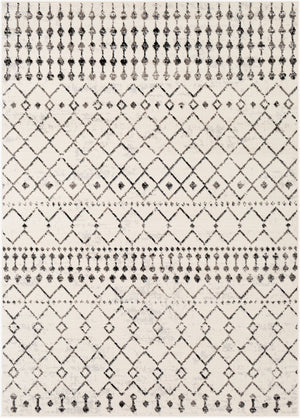 Livabliss Pisa Bohemian Global Runner Rug Polypropylene Machine Woven for Hallways and Entryways Black, White 4'3" x 5'7" PSS2300-4357