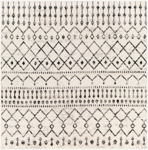 Livabliss Pisa Bohemian Global Runner Rug Polypropylene Machine Woven for Hallways and Entryways Black, White 7'10" x 7'10" Square PSS2300-710SQ