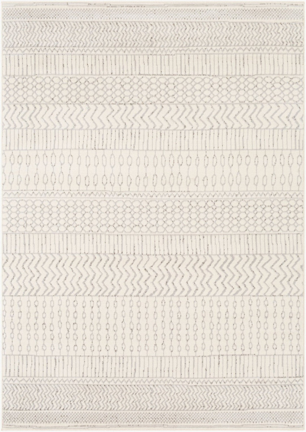 Livabliss Pisa Geometric Bohemian Polypropylene Area Rug Turkish Woven for Living Room Decor Medium Gray, Ch 6'7" x 9' PSS2301-679