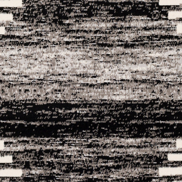 Livabliss Pisa Geometric Polypropylene Area Rug Turkish Woven Contemporary Living Room Floor Black, Charcoal 6'7" x 9' PSS2312-679