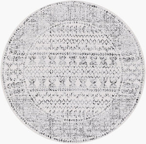Livabliss Pisa Bohemian Global Runner Rug Polypropylene Medium Pile for Hallway or Entryway Charcoal, Black 7'10" x 7'10" Round PSS2313-710RD