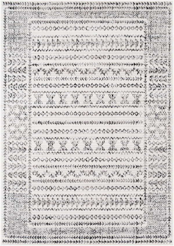 Livabliss Pisa Bohemian Global Runner Rug Polypropylene Medium Pile for Hallway or Entryway Charcoal, Black 4'3" x 5'7" PSS2313-4357