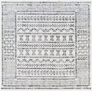Livabliss Pisa Bohemian Global Runner Rug Polypropylene Medium Pile for Hallway or Entryway Charcoal, Black 6'7" x 6'7" Square PSS2313-67SQ