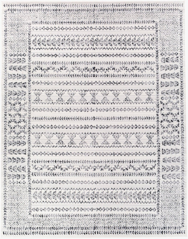 Livabliss Pisa Bohemian Global Runner Rug Polypropylene Medium Pile for Hallway or Entryway Charcoal, Black 7'10" x 10' PSS2313-71010