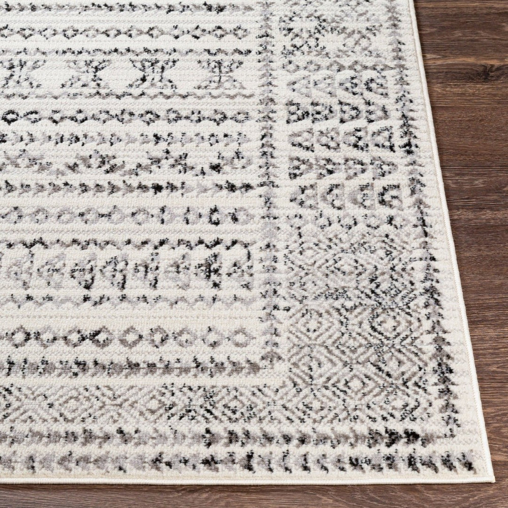 Livabliss Pisa Bohemian Global Runner Rug Polypropylene Medium Pile for Hallway or Entryway Charcoal, Black 4'3" x 5'7" PSS2313-4357