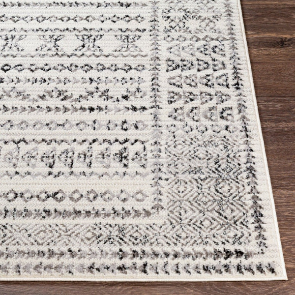 Livabliss Pisa Bohemian Global Runner Rug Polypropylene Medium Pile for Hallway or Entryway Charcoal, Black 6'7" x 6'7" Square PSS2313-67SQ