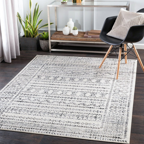 Livabliss Pisa Bohemian Global Runner Rug Polypropylene Medium Pile for Hallway or Entryway Charcoal, Black 6'7" x 6'7" Square PSS2313-67SQ