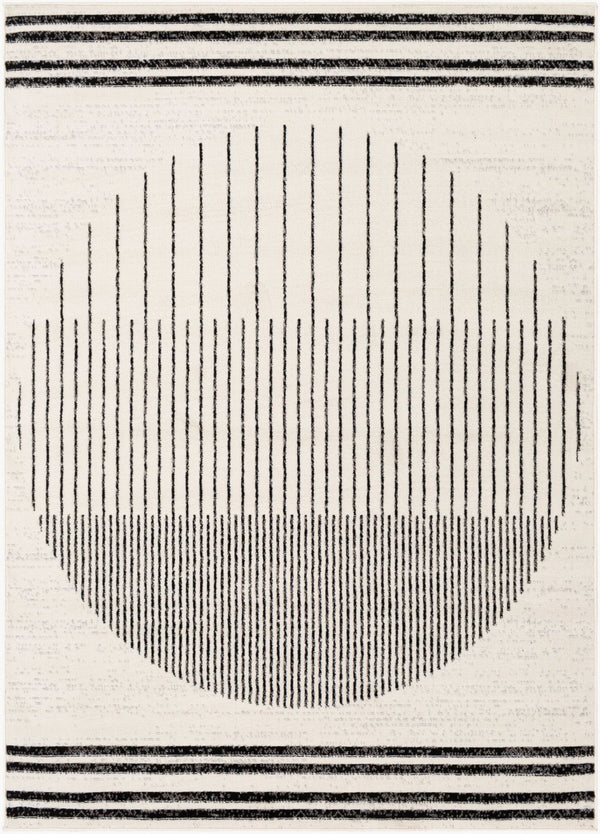 Livabliss Pisa Geometric Modern Area Rug Turkish Woven Polypropylene for Living Dining Rooms Black, White 9'10" x 14' PSS2315-91014