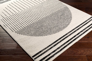 Livabliss Pisa Geometric Modern Area Rug Turkish Woven Polypropylene for Living Dining Rooms Black, White 7'10" x 10' PSS2315-71010