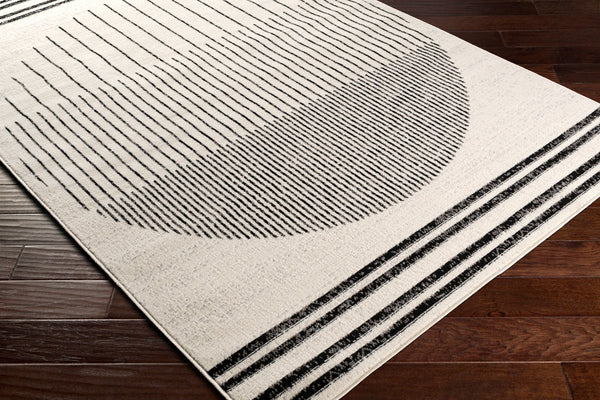 Livabliss Pisa Geometric Modern Area Rug Turkish Woven Polypropylene for Living Dining Rooms Black, White 7'10" x 10' PSS2315-71010