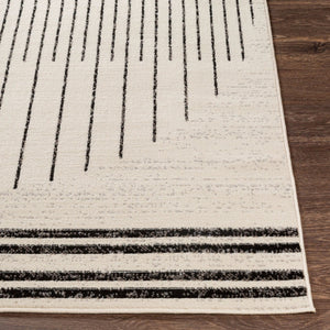 Livabliss Pisa Geometric Modern Area Rug Turkish Woven Polypropylene for Living Dining Rooms Black, White 7'10" x 10' PSS2315-71010
