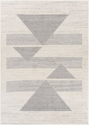 Livabliss Pisa Machine Woven Polypropylene Area Rug Stain Resistant for Living Room Floors Light Gray, Med 5' x 7' PSS2321-57