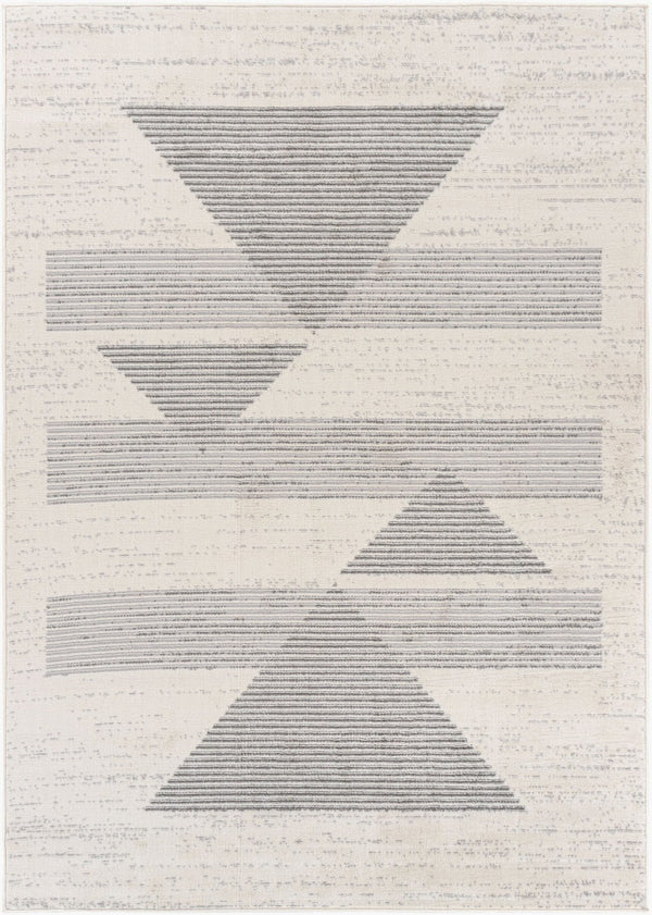 Livabliss Pisa Machine Woven Polypropylene Area Rug Stain Resistant for Living Room Floors Light Gray, Med 5' x 7' PSS2321-57
