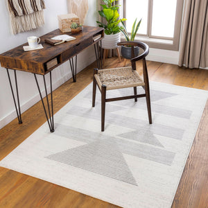 Livabliss Pisa Machine Woven Polypropylene Area Rug Stain Resistant for Living Room Floors Light Gray, Med 5' x 7' PSS2321-57