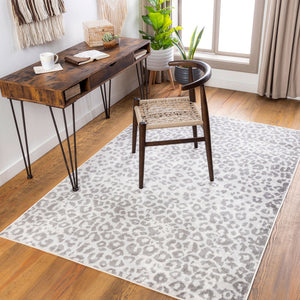 Livabliss Pisa Geometric Polypropylene Area Rug Turkey Woven Modern Minimalist Living Room Floor Light Gray, Med 7'10" x 10' PSS2323-71010