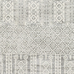 Livabliss Pisa Global Pattern Polypropylene Area Rug for Living Room Entryway and Dining Spaces Light Gray, Med 6'7" x 9' PSS2344-679