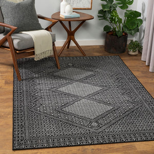 Livabliss Pisa Machine Woven Rug - Global-inspired Elegance For Eclectic Home Decor, Durable And Stylish Addition Black,Light Gray,Medium Gray Polypropylene Pss2346-81012
