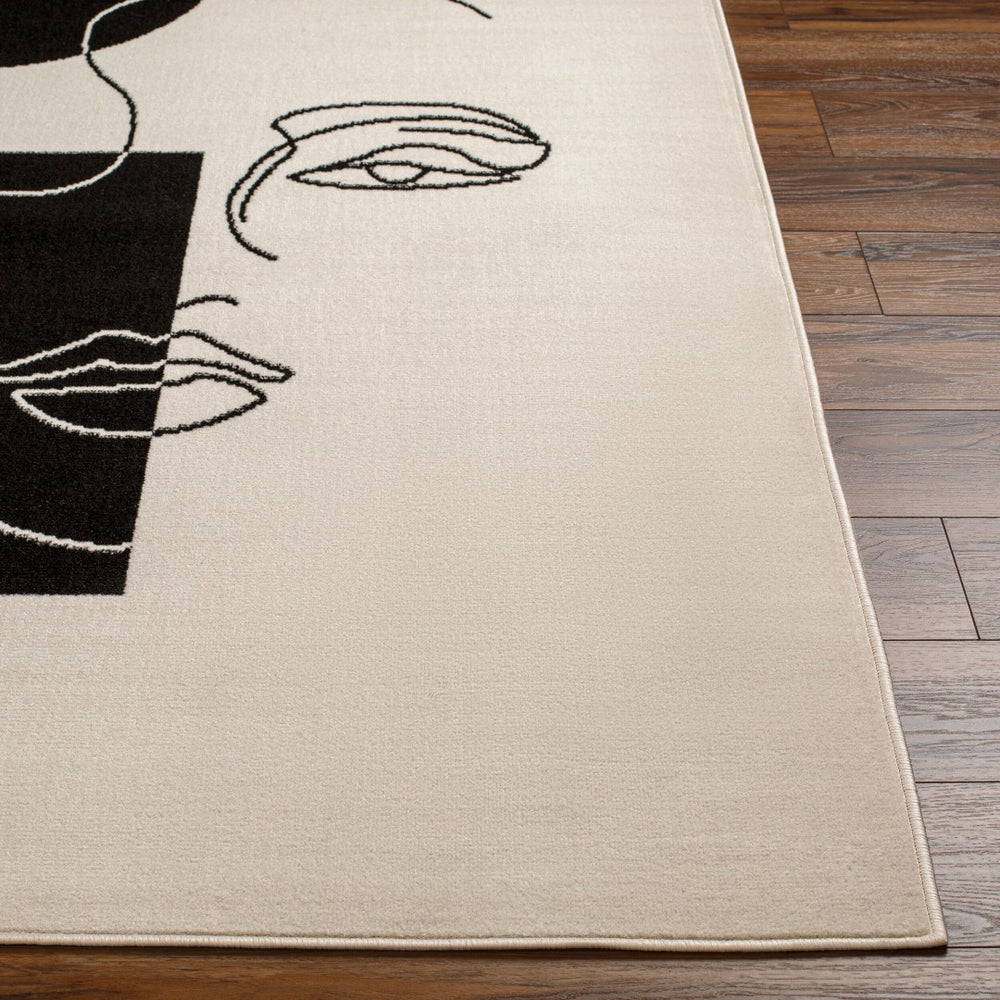 Livabliss Pisa Turkish Machine Woven Polypropylene Area Rug for Modern Living Spaces Light Gray, Bla 5' x 7' PSS2347-57