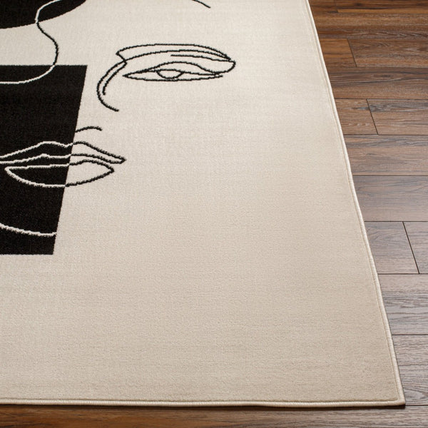 Livabliss Pisa Turkish Machine Woven Polypropylene Area Rug for Modern Living Spaces Light Gray, Bla 5' x 7' PSS2347-57