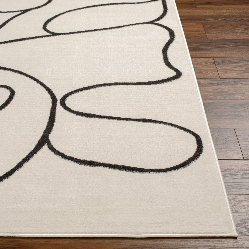 Livabliss Pisa Geometric Area Rug Polypropylene Machine Woven for Living Room or Dining Space Light Gray, Bla 6'7" x 9' PSS2354-679