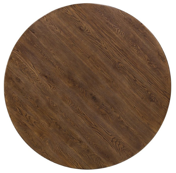 Hooker Furniture Driftwood Handcrafted 72-Inches Round Dining Table With Buckboard Finish, Rustic Pedestal For Gatherings Medium Wood 6820-75203-85