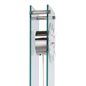 Hekman Furniture 611319 Echo Ii Modern Pendulum Clock With Adjustable Led Lighting And Stylish Tempered Glass Design Gloss White Echo Ii Grandfather Clock 611319