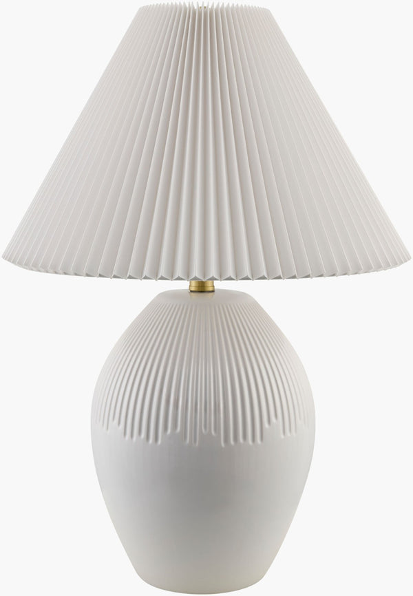 Livabliss Padstow Ceramic Table Lamp with Linen Shade Warm Ambient Glow for Bedside or Console PSW-007