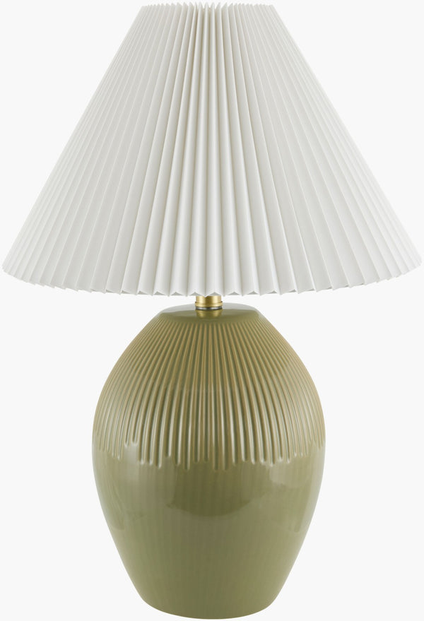 Livabliss Padstow Ceramic Table Lamp with Linen Shade Iron Finial Soft Ambient Bedroom Light PSW-009