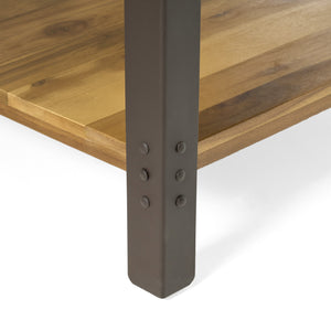 English Elm Christopher Knight Home® - BRIGHTON Acacia Wood End Table with 1 Drawer in Natural Finish — Industrial Accent Nightstand 26.75" 54717.00