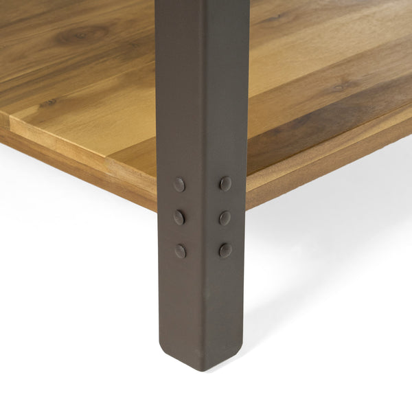 English Elm Christopher Knight Home® - BRIGHTON Acacia Wood End Table with 1 Drawer in Natural Finish — Industrial Accent Nightstand 26.75" 54717.00