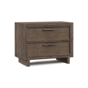 Bernhardt Bernhardt Rustic-Modern Casa Paros Nightstand With Woven Drawer Fronts, Soft-Close Drawers & Usb 317233
