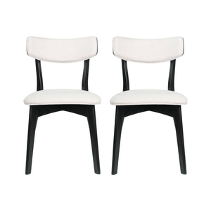 English Elm Christopher Knight Home® - DINING Mid-Century Upholstered Dining Chairs Set of 2 with Rubberwood Splayed Legs and Curved Silhouette Light beige 61760.00OAKLBGE