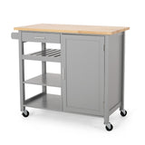 Christopher Knight Home® - Noble House - Westcliffe Contemporary Kitchen Cart with Wheels