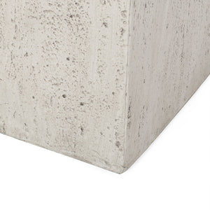 English Elm Ella Outdoor Square Mgo Planter Stone Finish Handcrafted Patio Entryway Large Box 70628.00WHI