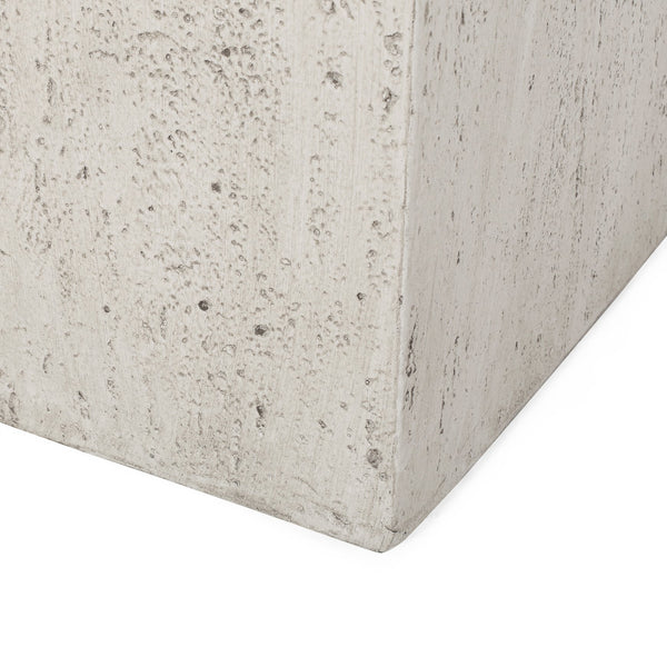 English Elm Ella Outdoor Square Mgo Planter Stone Finish Handcrafted Patio Entryway Large Box 70628.00WHI