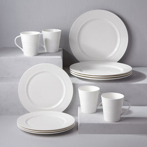 Lenox Tin Can Alley Seven 12-piece Dinnerware Set White, WHITE PORCELAIN 6387237
