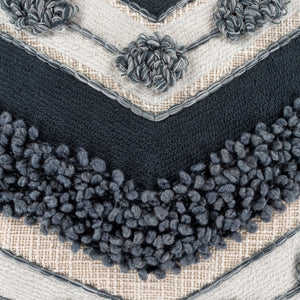 Surya Pretoria 18" Accent Pillow - Global Inspired Design For Elegant Home Decor | Durable Cotton Charm Dark Blue Cotton,Cotton Pta001-1818d