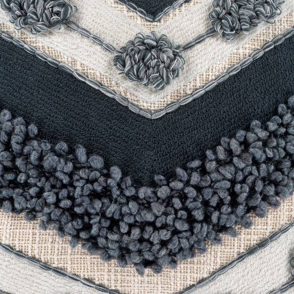 Surya Pretoria 18" Accent Pillow - Global Inspired Design For Elegant Home Decor | Durable Cotton Charm Dark Blue Cotton,Cotton Pta001-1818d