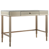 Homelegance By Top-Line Malik Beveled Mirrored Accent 1-Drawer Office Writing Desk Gold Mirror