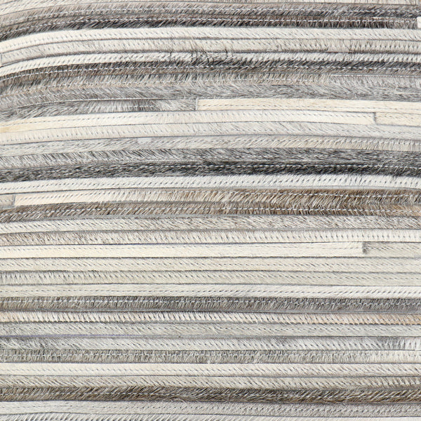 Pasargad Home Galaxy Multi-Color Cowhide Pillow, Soft Ivory/Grey with Zipper for Easy Cleaning