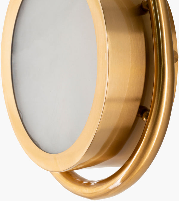 Surya Potier Wall Sconce Lighting - Elegant Metal & Glass Fixture, 18" Height, Perfect For Home Decor Fixture, Metallic ,Brass,Shade, Clear Iron,Glass Pte-001