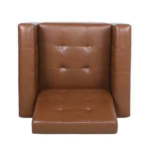 English Elm Christopher Knight Home® - RECLINER ergonomic PU leather lounge chair with plush padding and supportive design for home comfort and style Light Brown 71978.00PUCOGN