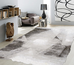 Pasargad Home Astrid Collection Hand-tufted Brown Area Rug - Modern Cloud Design, 5'1" X 7'5"   Ptf-953 5x8